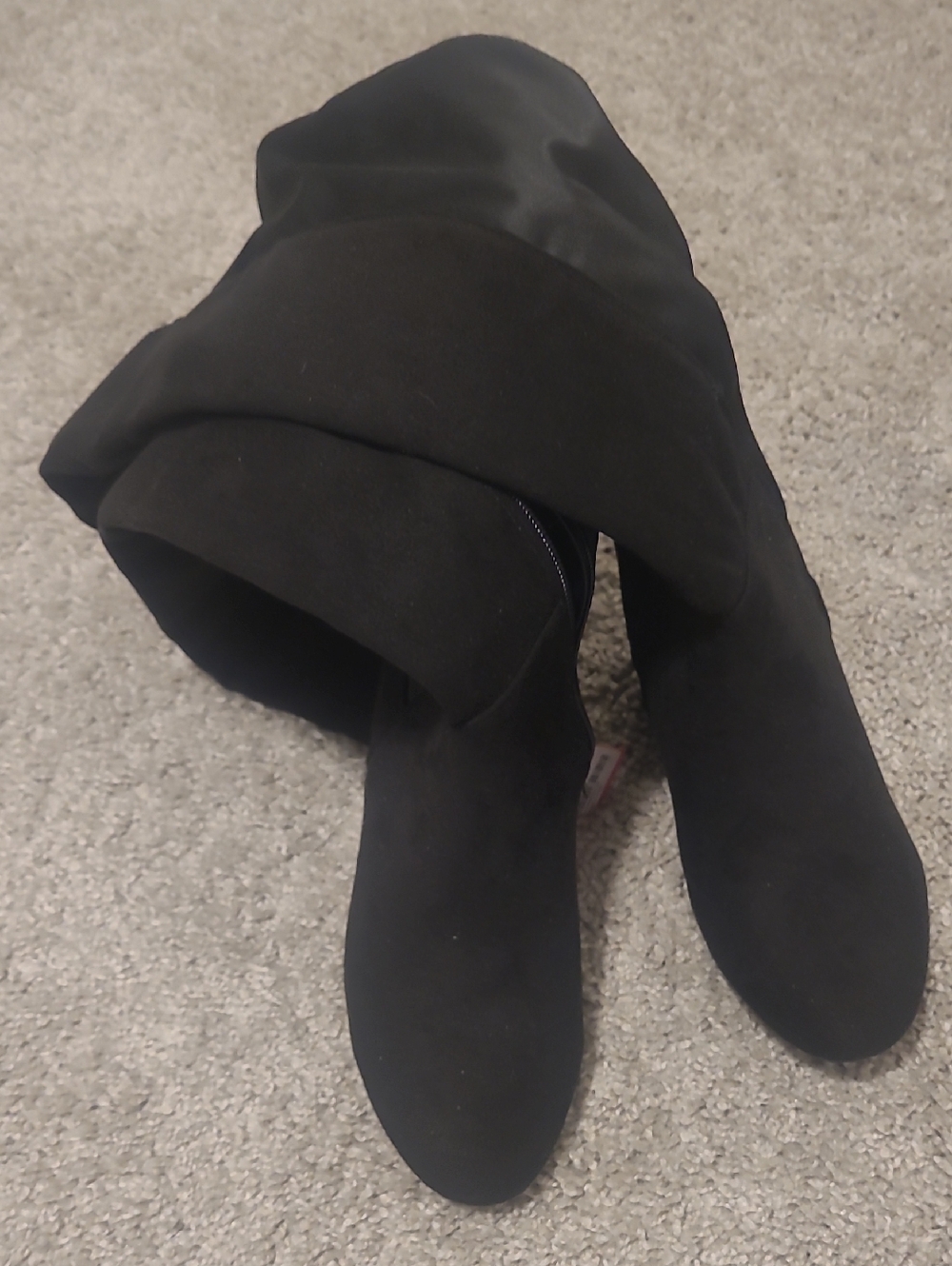 Black Women's Knee-High Stretch Boots - Brand Not Visible